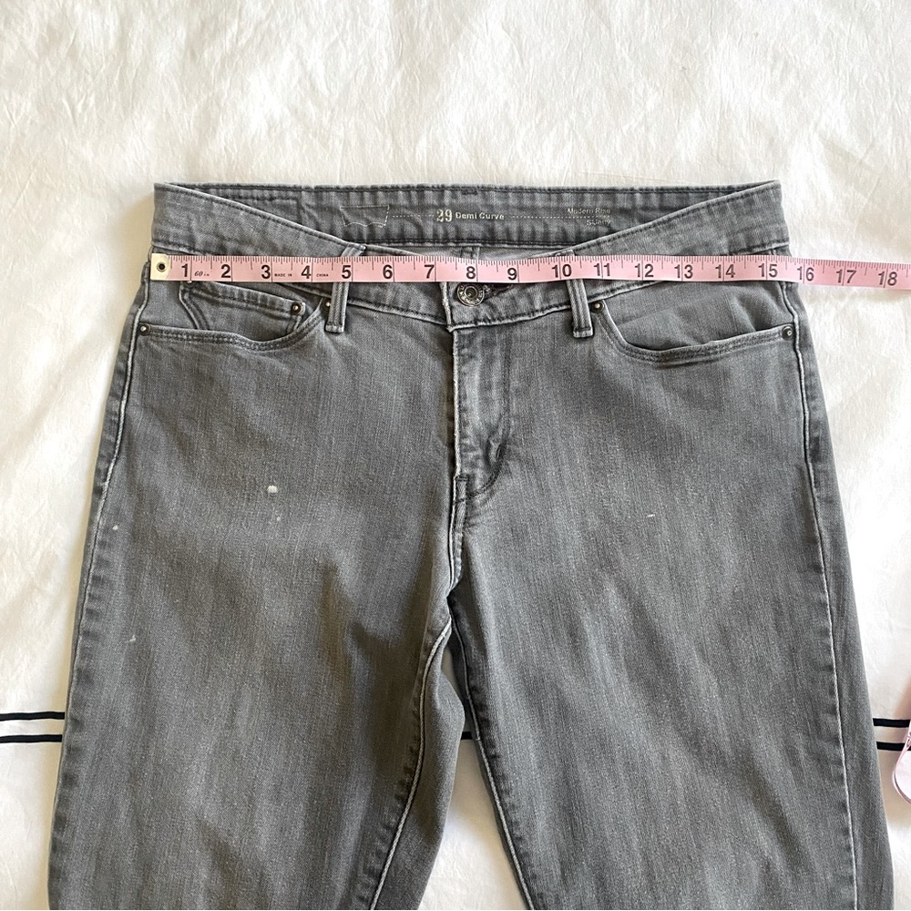 Levi’s Demi Curve Skinny Jeans Women’s 29 Gray Stretch Denim Mid Rise - Picture 8 of 11